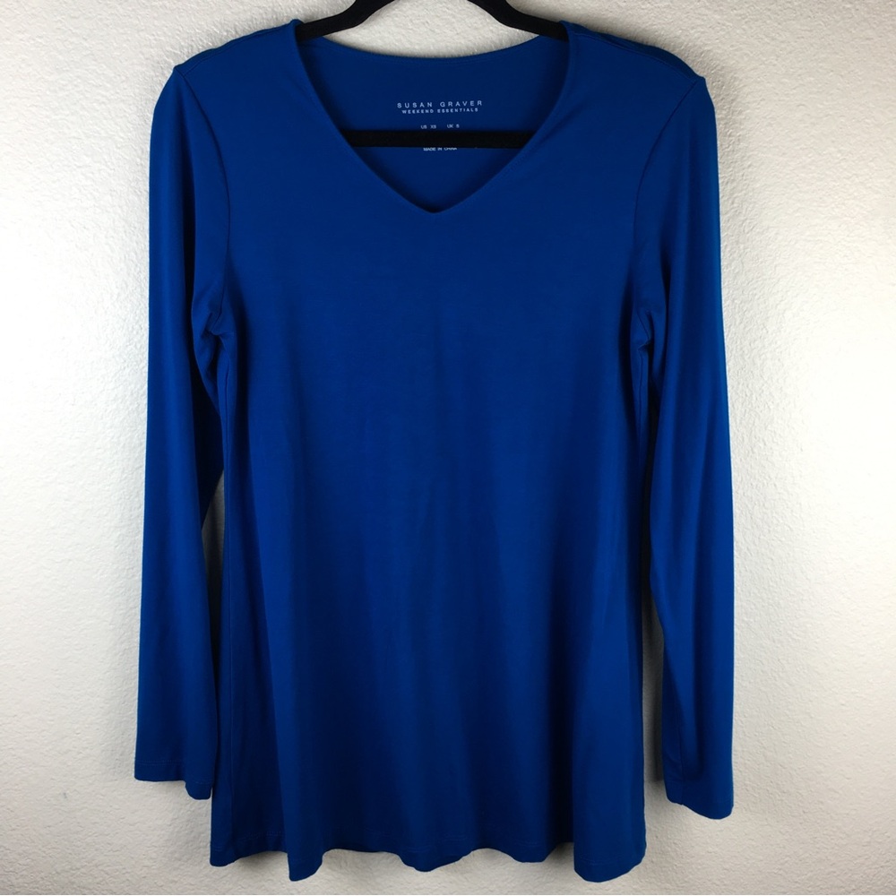 Susan Graver Weekend Essentials Cool Touch A-Line Tunic Jewel Teal XS